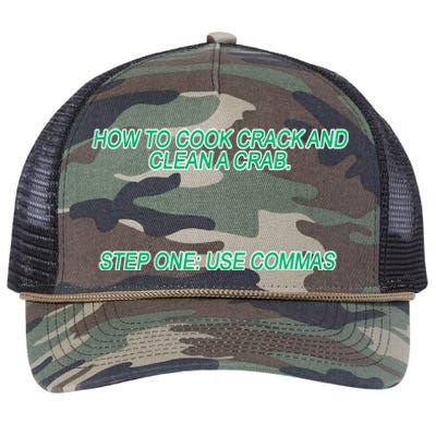 How To Cook Crack And Clean A Crab Use Commas Retro Rope Trucker Hat Cap