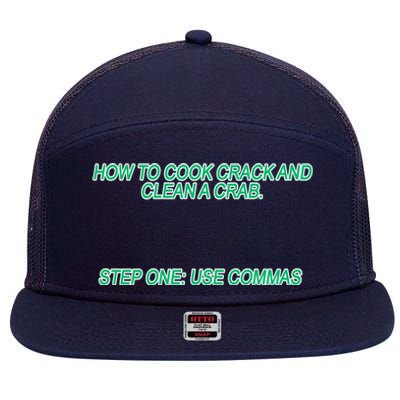 How To Cook Crack And Clean A Crab Use Commas 7 Panel Mesh Trucker Snapback Hat