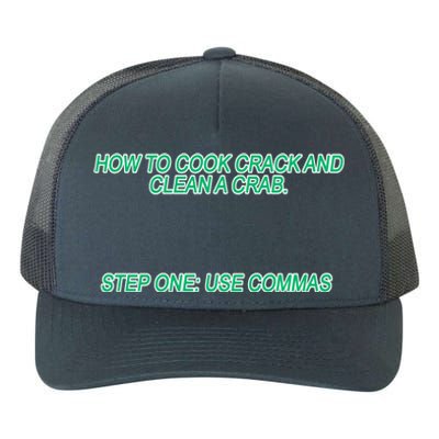 How To Cook Crack And Clean A Crab Use Commas Yupoong Adult 5-Panel Trucker Hat