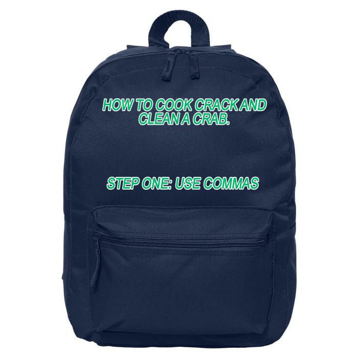 How To Cook Crack And Clean A Crab Use Commas 16 in Basic Backpack