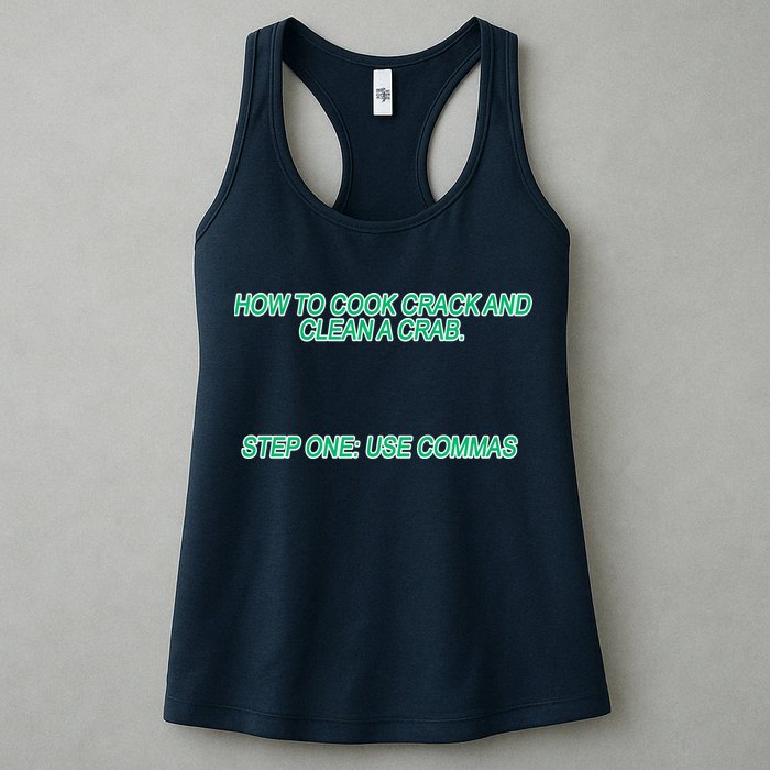 How To Cook Crack And Clean A Crab Use Commas Womens Tank Top