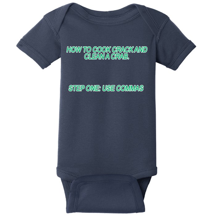 How To Cook Crack And Clean A Crab Use Commas Baby Bodysuit