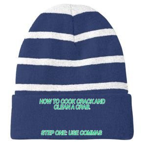 How To Cook Crack And Clean A Crab Use Commas Striped Beanie with Solid Band