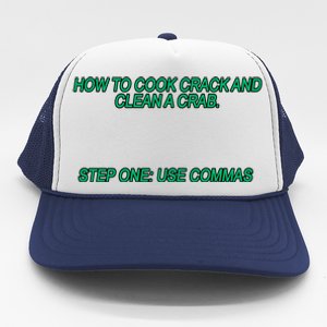 How To Cook Crack And Clean A Crab Use Commas Trucker Hat