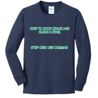 How To Cook Crack And Clean A Crab Use Commas Kids Long Sleeve Shirt