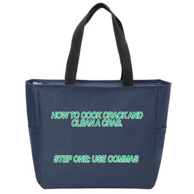 How To Cook Crack And Clean A Crab Use Commas Zip Tote Bag