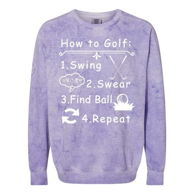 How To Golf Funny Colorblast Crewneck Sweatshirt