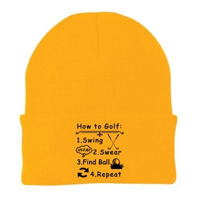 How To Golf Funny Knit Cap Winter Beanie