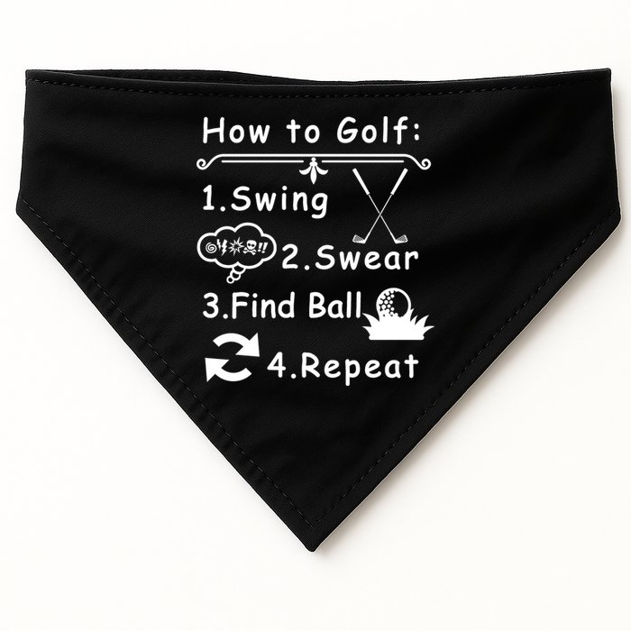 How To Golf Funny USA-Made Doggie Bandana