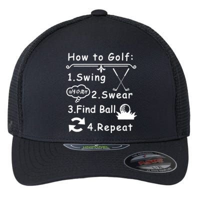 How To Golf Funny Flexfit Unipanel Trucker Cap