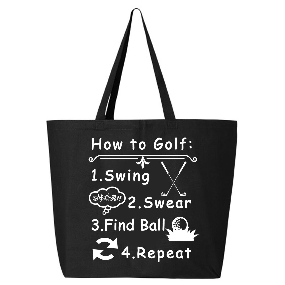 How To Golf Funny 25L Jumbo Tote