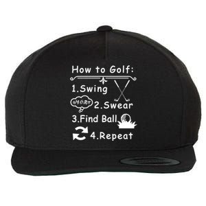 How To Golf Funny Wool Snapback Cap