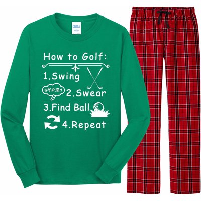 How To Golf Funny Long Sleeve Pajama Set