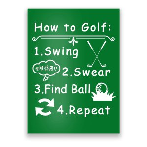 How To Golf Funny Poster