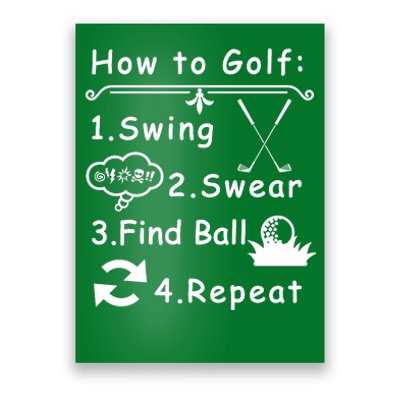 How To Golf Funny Poster