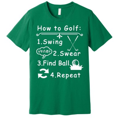 How To Golf Funny Premium T-Shirt