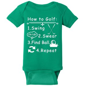 How To Golf Funny Baby Bodysuit