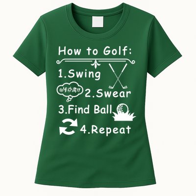 How To Golf Funny Womens T-Shirt