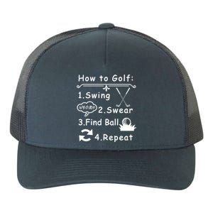 How To Golf Funny Yupoong Adult 5-Panel Trucker Hat