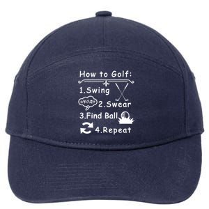 How To Golf Funny 7-Panel Snapback Hat