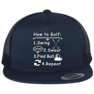 How To Golf Funny Flat Bill Trucker Hat