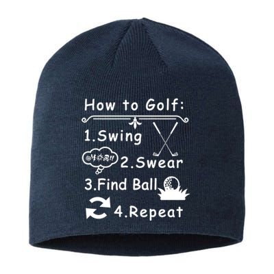 How To Golf Funny Sustainable Beanie