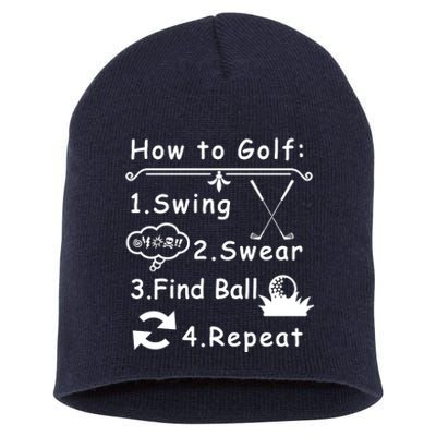 How To Golf Funny Short Acrylic Beanie