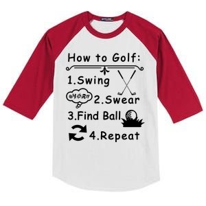 How To Golf Funny Kids Colorblock Raglan Jersey