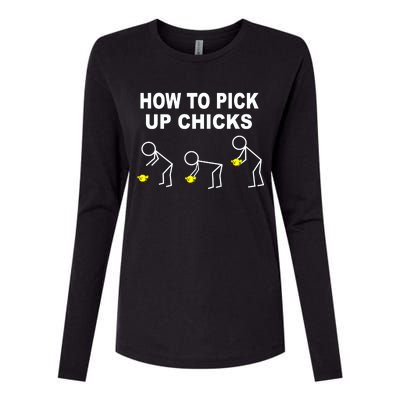 How To Pick Up Chicks Womens Cotton Relaxed Long Sleeve T-Shirt