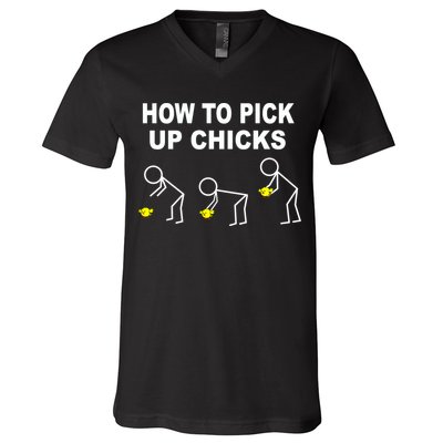 How To Pick Up Chicks V-Neck T-Shirt