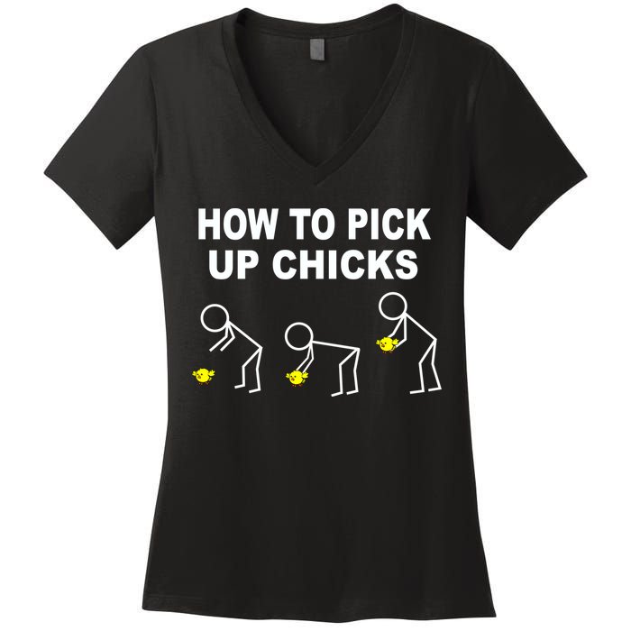 How To Pick Up Chicks Women's V-Neck T-Shirt