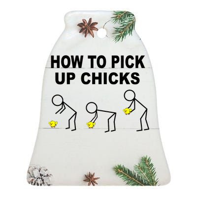 How To Pick Up Chicks Ceramic Bell Ornament