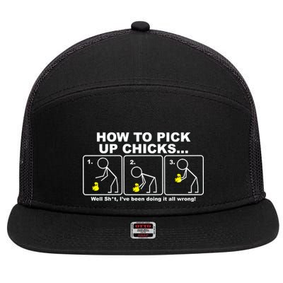 How To Pick Up Doing It Wrong 7 Panel Mesh Trucker Snapback Hat