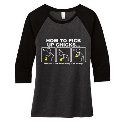How To Pick Up Doing It Wrong Women's Tri-Blend 3/4-Sleeve Raglan Shirt