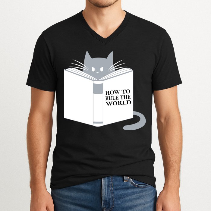 How To Rule The World Cat V-Neck T-Shirt
