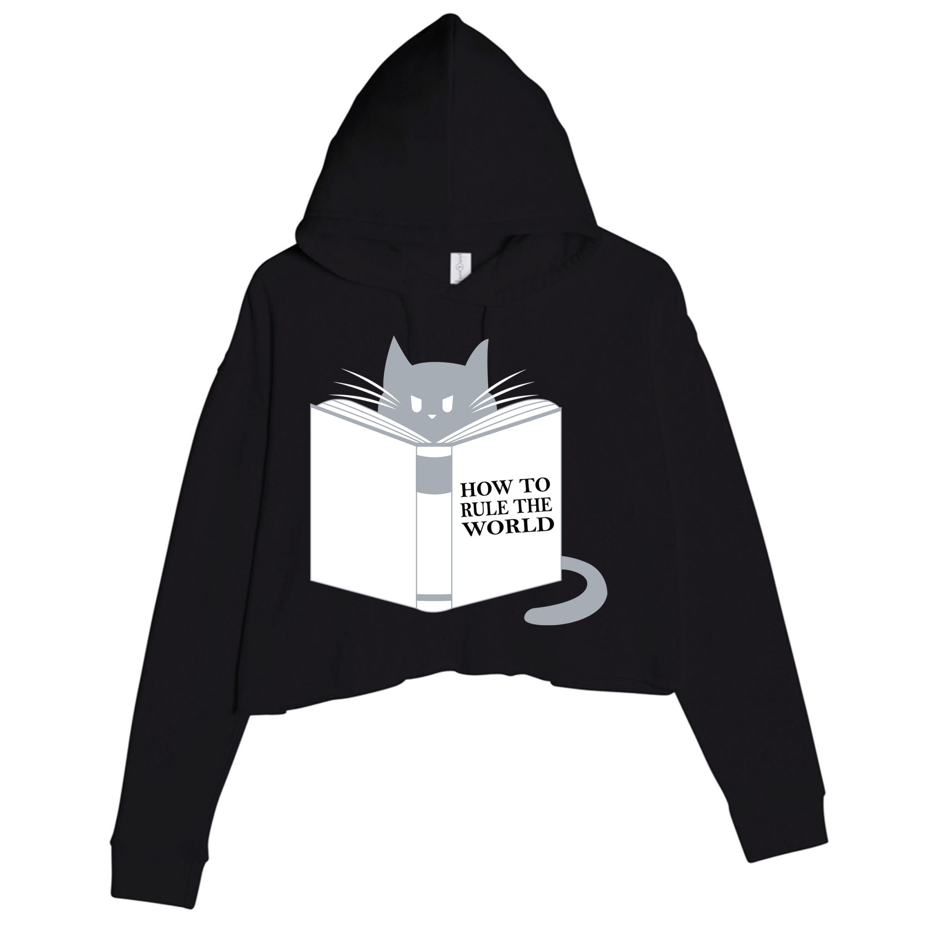 How To Rule The World Cat Crop Fleece Hoodie