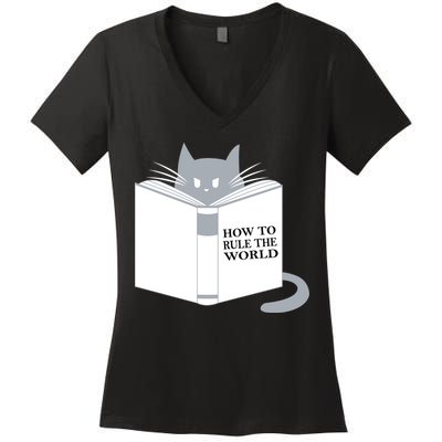 How To Rule The World Cat Women's V-Neck T-Shirt