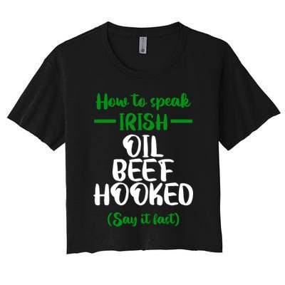 How to speak irish Funny Crop Top
