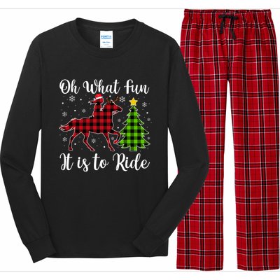 Horse Oh What Fun It Is To Ride Christmas Xmas Girls Great Gift Long Sleeve Pajama Set