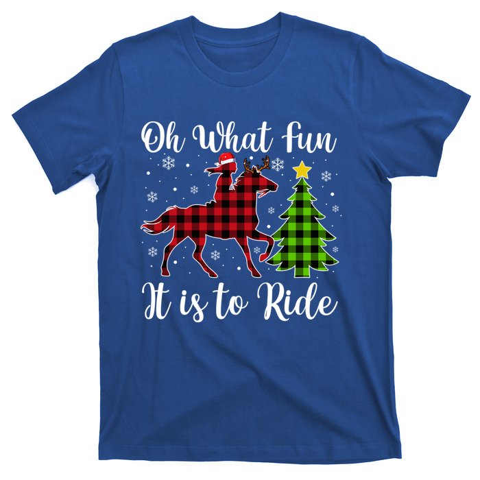 Horse Oh What Fun It Is To Ride Christmas Xmas Girls Great Gift T-Shirt