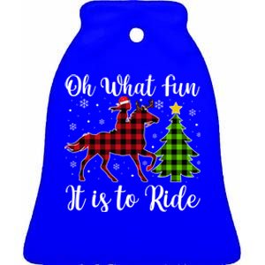 Horse Oh What Fun It Is To Ride Christmas Xmas Girls Great Gift Ceramic Bell Ornament