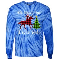 Horse Oh What Fun It Is To Ride Christmas Xmas Girls Great Gift Tie-Dye Long Sleeve Shirt