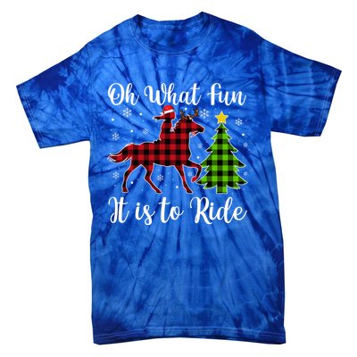 Horse Oh What Fun It Is To Ride Christmas Xmas Girls Great Gift Tie-Dye T-Shirt