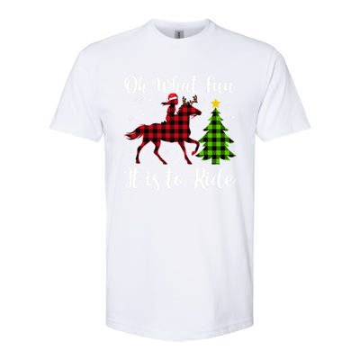 Horse Oh What Fun It Is To Ride Christmas Xmas Girls Great Gift Softstyle® CVC T-Shirt