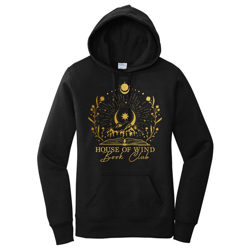 House Of Wind Book Club Vintage Mountain Wildflowers Bookish Women's Pullover Hoodie
