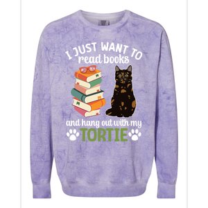 Hang Out With My Tortie Cat Owner Tortoiseshell Cat Lover Gift Colorblast Crewneck Sweatshirt