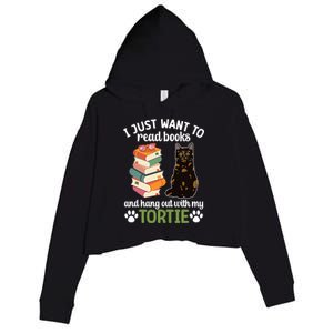 Hang Out With My Tortie Cat Owner Tortoiseshell Cat Lover Gift Crop Fleece Hoodie