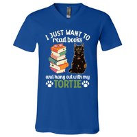 Hang Out With My Tortie Cat Owner Tortoiseshell Cat Lover Gift V-Neck T-Shirt