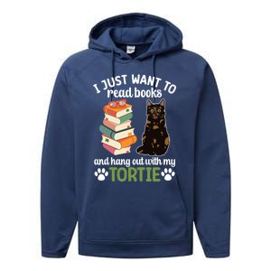 Hang Out With My Tortie Cat Owner Tortoiseshell Cat Lover Gift Performance Fleece Hoodie