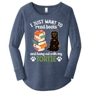 Hang Out With My Tortie Cat Owner Tortoiseshell Cat Lover Gift Women's Perfect Tri Tunic Long Sleeve Shirt